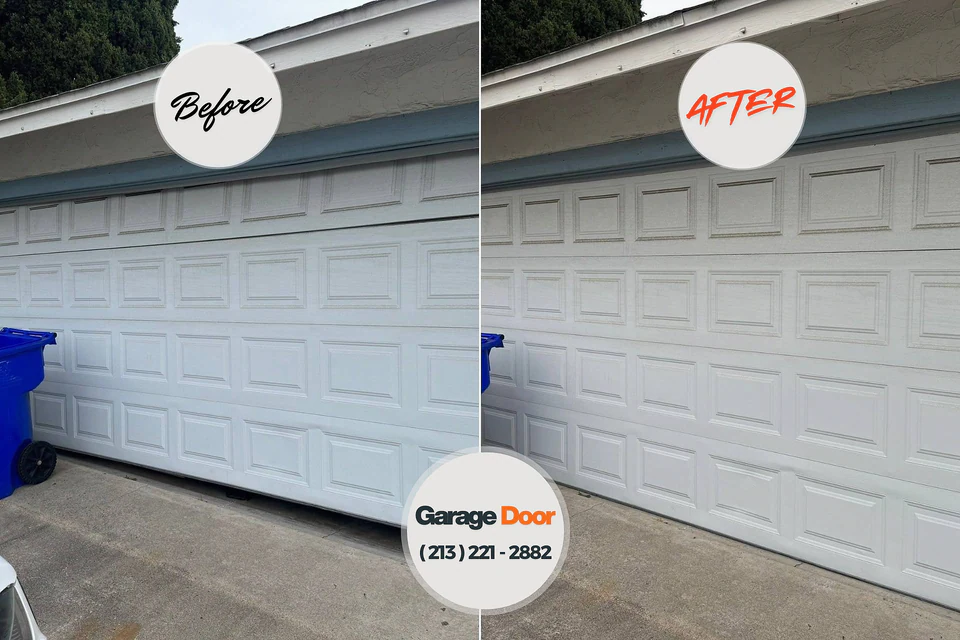 Before and after: garage door repair Wrangell, AK